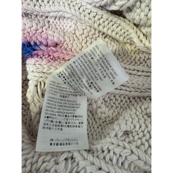 Balenciaga Tie Dye Cotton Chunky Knit Oversized Pink Blue Sweater Pullover Sz XS - Picture 10 of 16